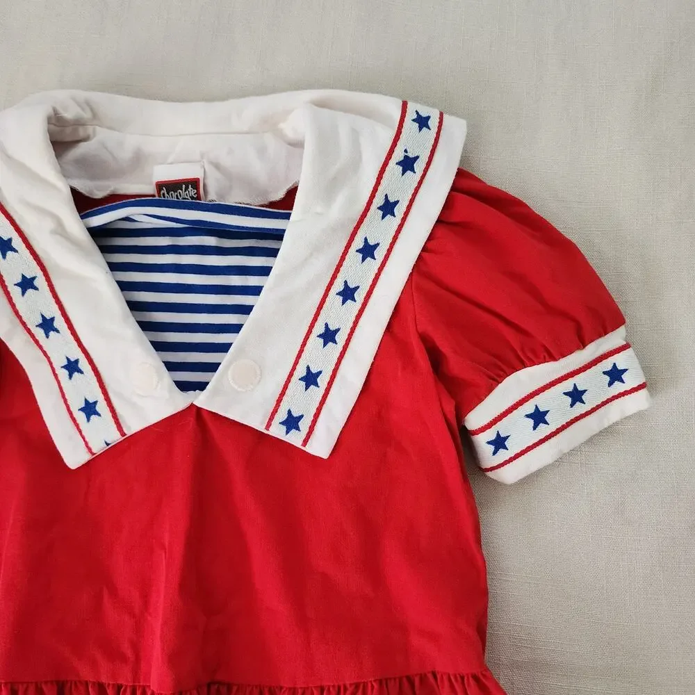 Vintage Chocolate Soup Sailor Dress kids 6/7 - Picture 2 of 7